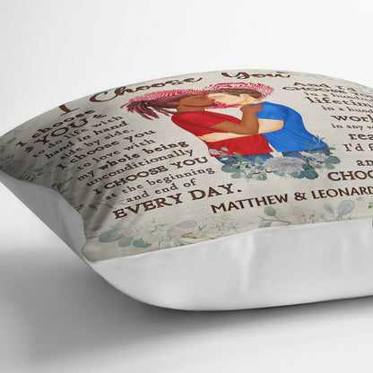 Family Husband And Wife I Choose You - Gift For Couples - Personalized Custom Pillow
