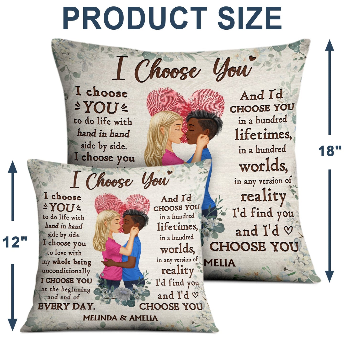 Family Husband And Wife I Choose You - Gift For Couples - Personalized Custom Pillow