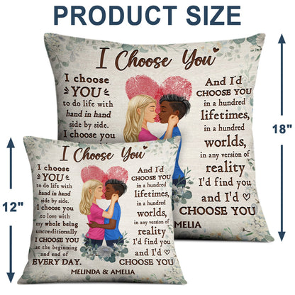 Family Husband And Wife I Choose You - Gift For Couples - Personalized Custom Pillow