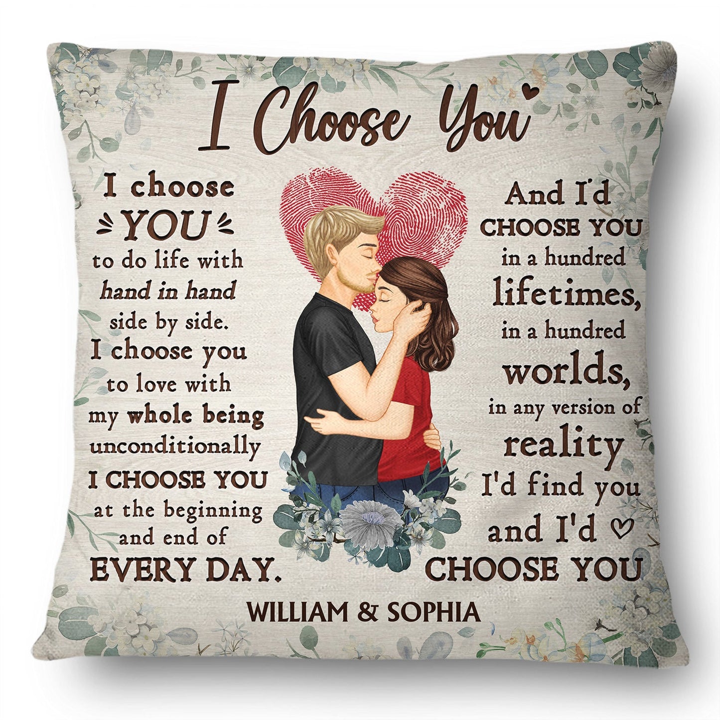 Family Husband And Wife I Choose You - Gift For Couples - Personalized Custom Pillow