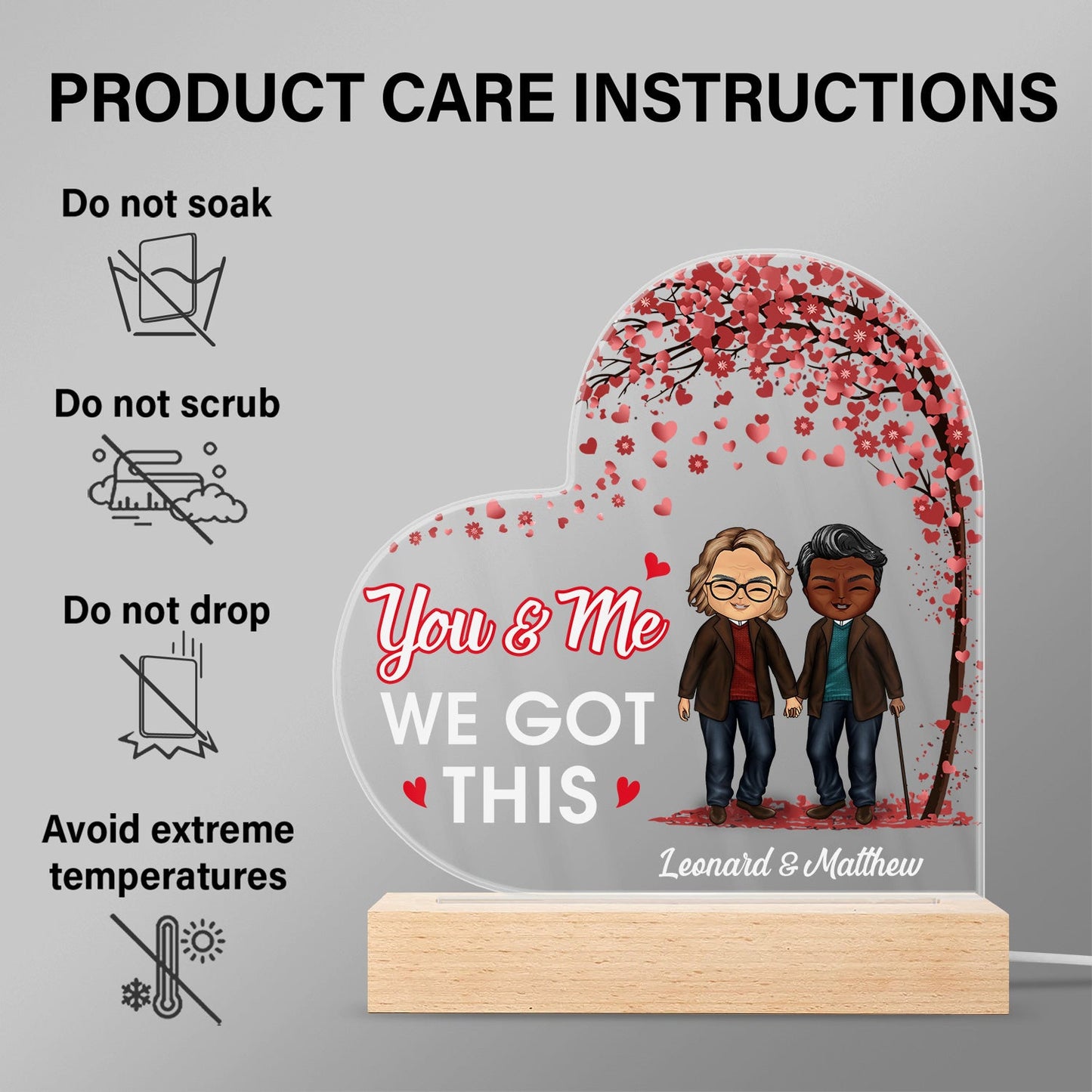 Annoy For The Rest Of My Life - Anniversary, Birthday Gift For Spouse, Lover, Husband, Wife, Boyfriend, Girlfriend, Couple - Personalized Custom 3D Led Light Wooden Base