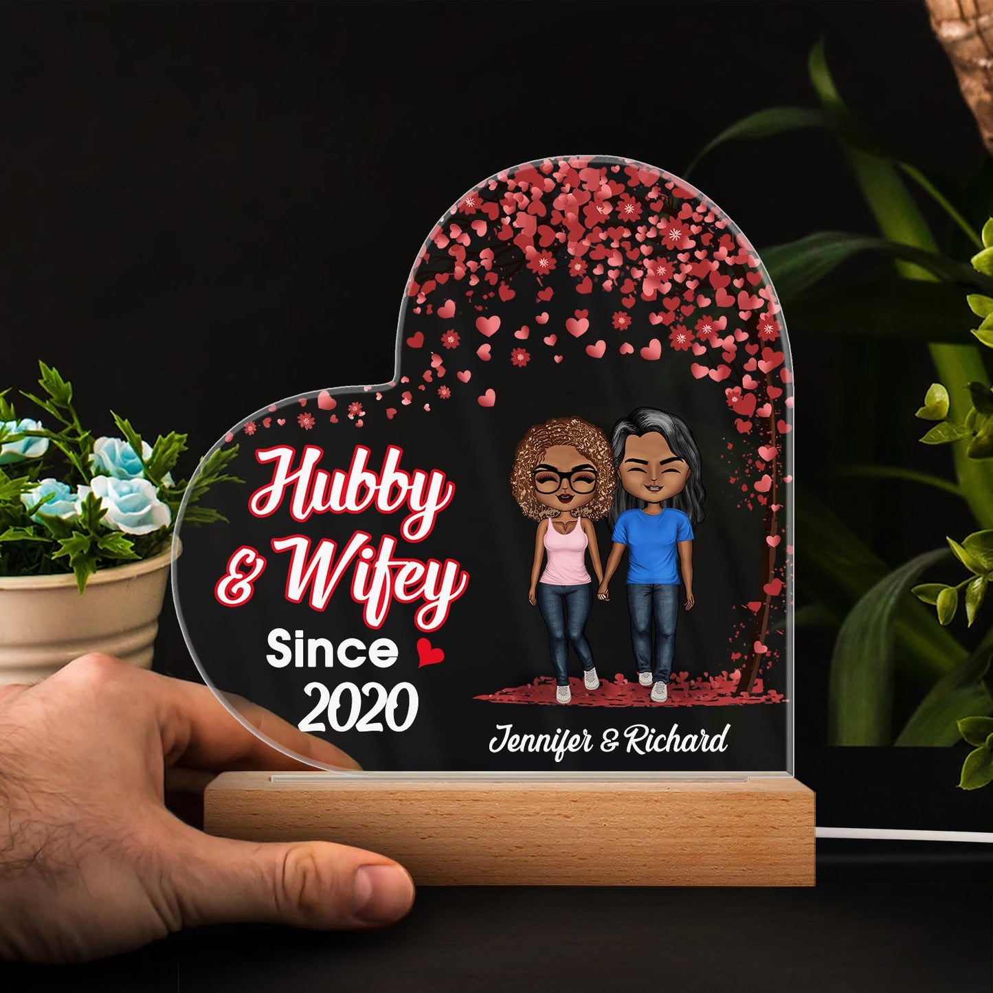 Annoy For The Rest Of My Life - Anniversary, Birthday Gift For Spouse, Lover, Husband, Wife, Boyfriend, Girlfriend, Couple - Personalized Custom 3D Led Light Wooden Base