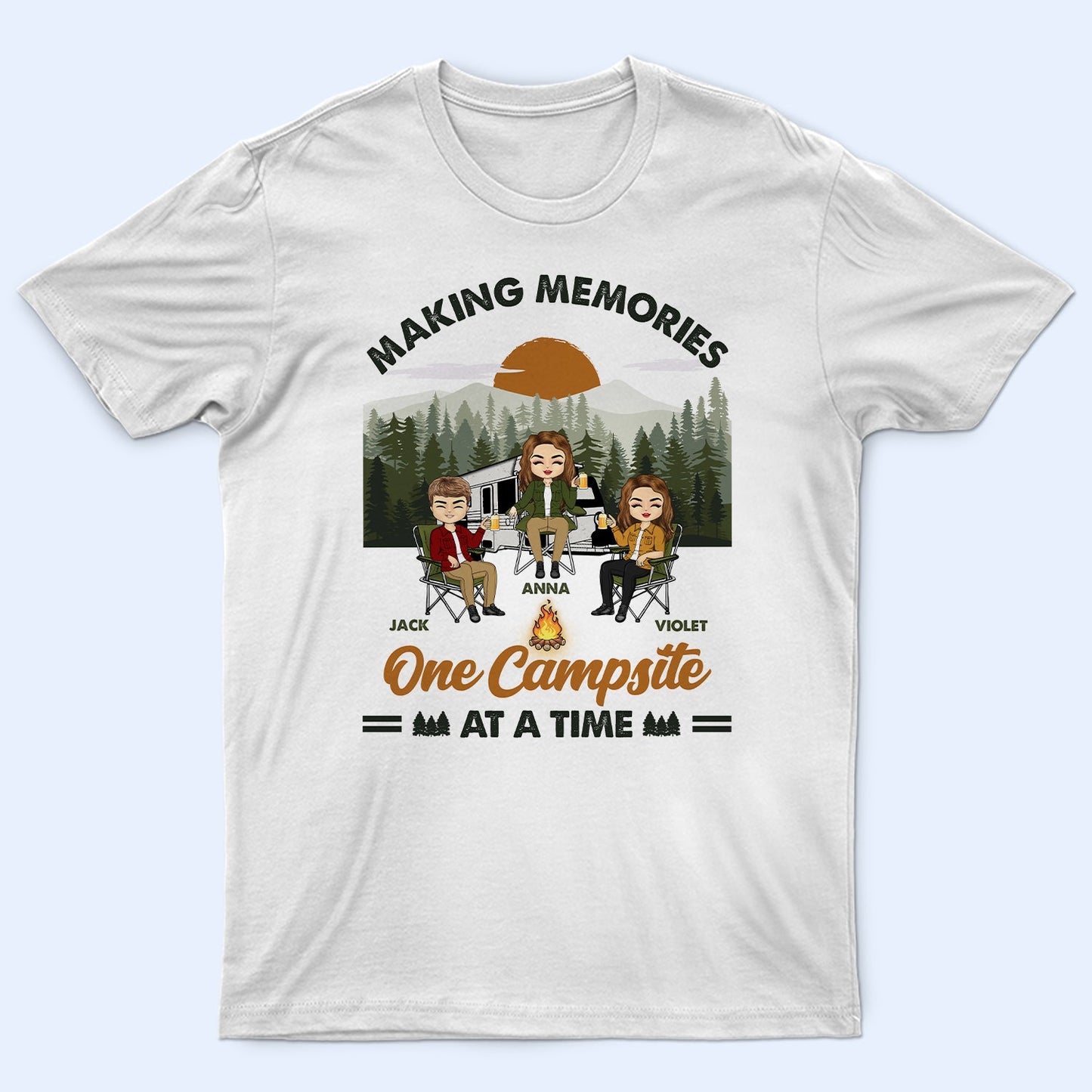 Camping Making Memories One Campsite At A Time - Gift For Bestie - Personalized Custom T Shirt