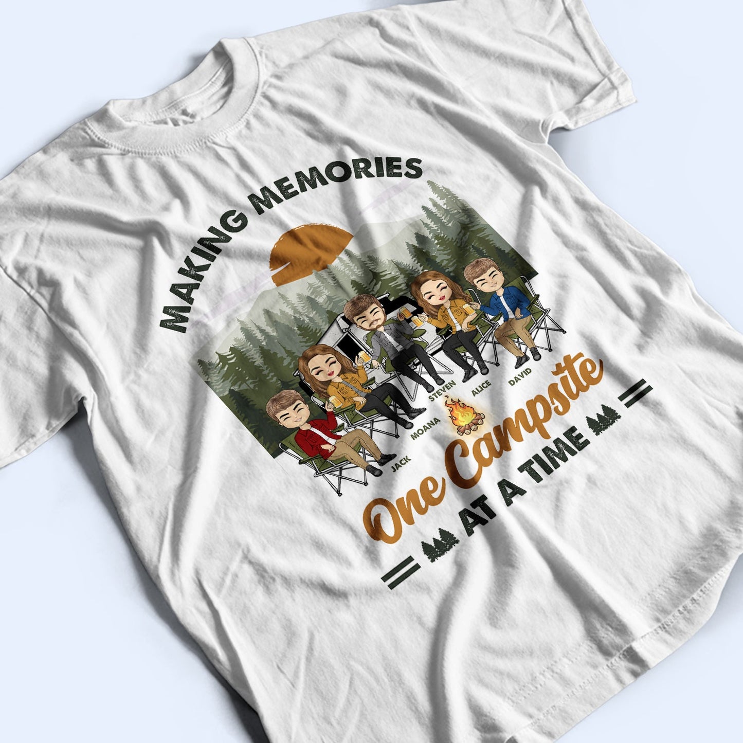 Camping Making Memories One Campsite At A Time - Gift For Bestie - Personalized Custom T Shirt