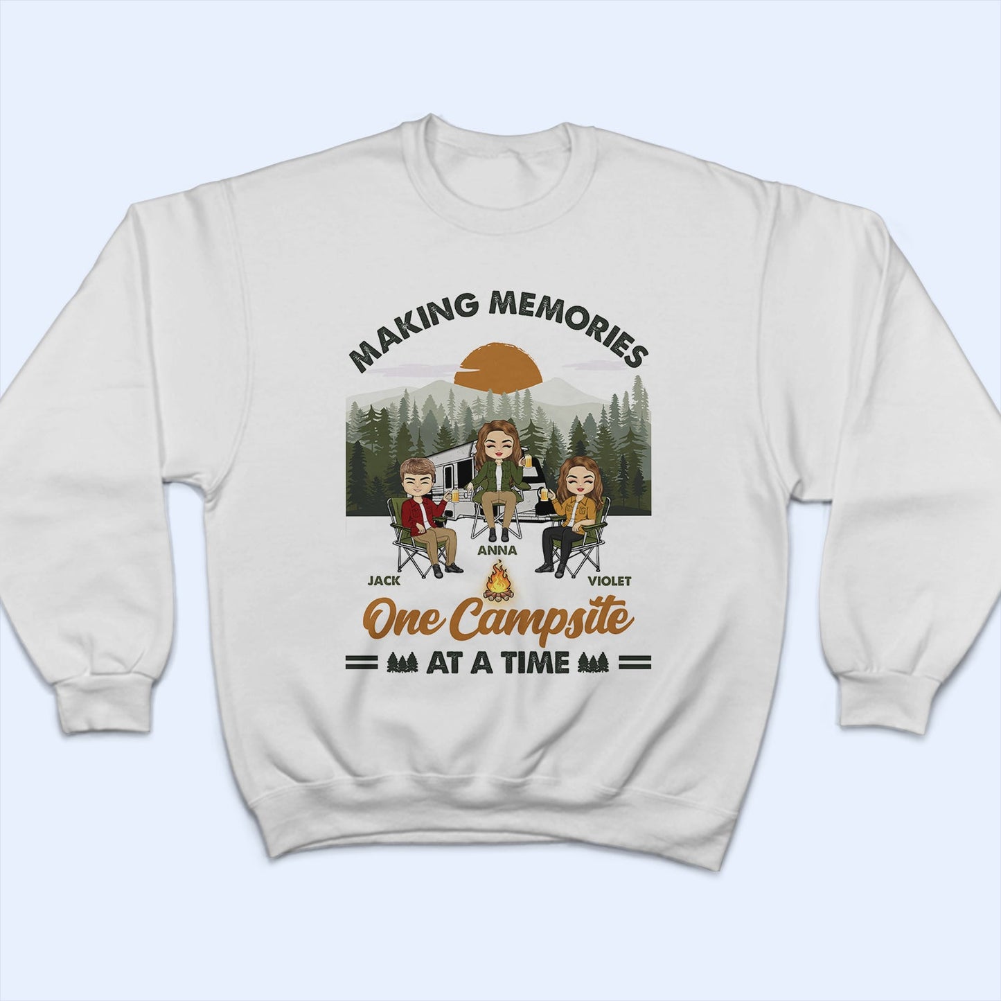 Camping Making Memories One Campsite At A Time - Gift For Bestie - Personalized Custom T Shirt