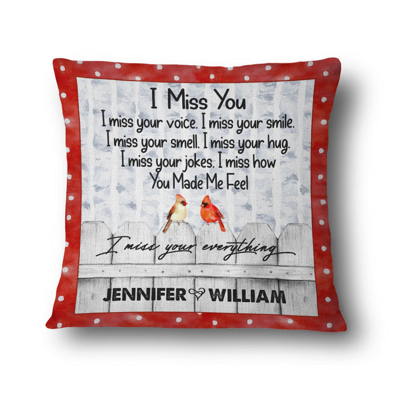 I Miss You Cardinal - Memorial Gift - Personalized Custom Pillow