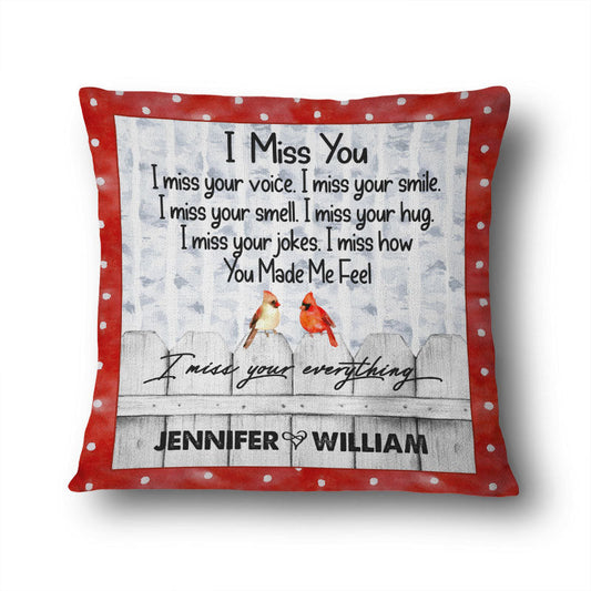 I Miss You Cardinal - Memorial Gift - Personalized Custom Pillow