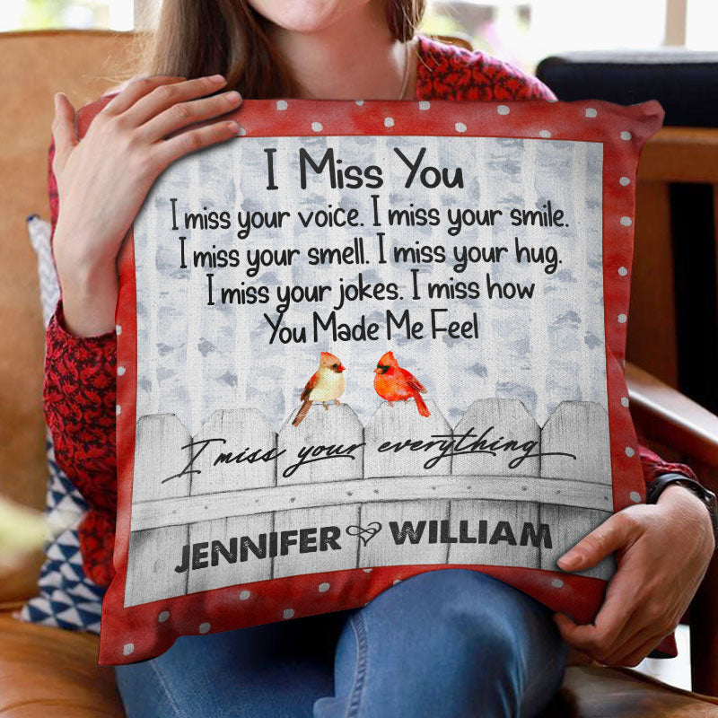 I Miss You Cardinal - Memorial Gift - Personalized Custom Pillow