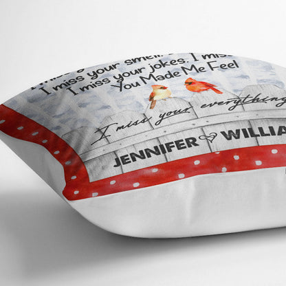 I Miss You Cardinal - Memorial Gift - Personalized Custom Pillow