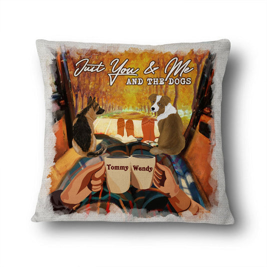 Camping Couple You & Me And The Dogs - Personalized Custom Pillow