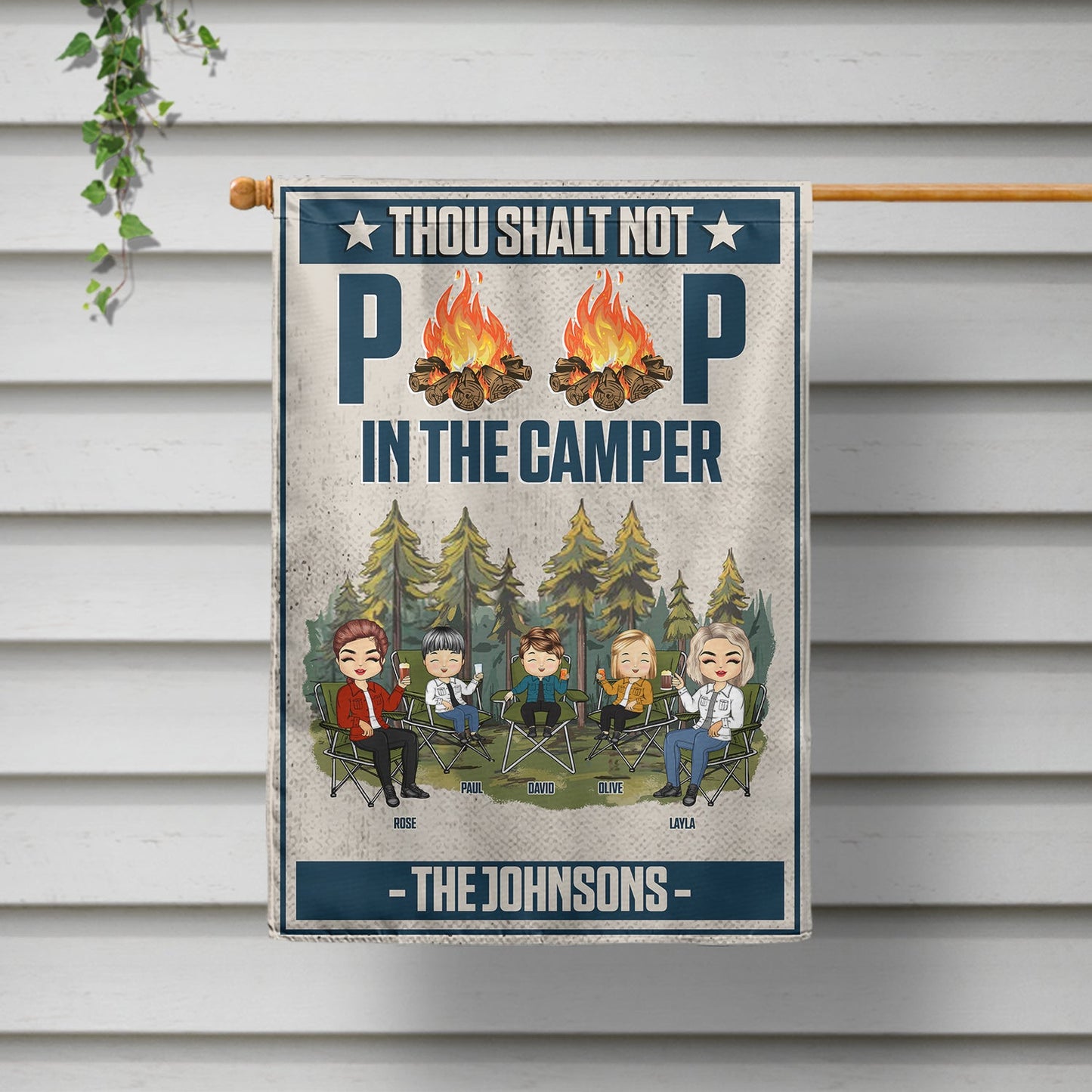 You Don't Have To Be Crazy To Camp With Us - Gift For Camping Lovers - Personalized Flag