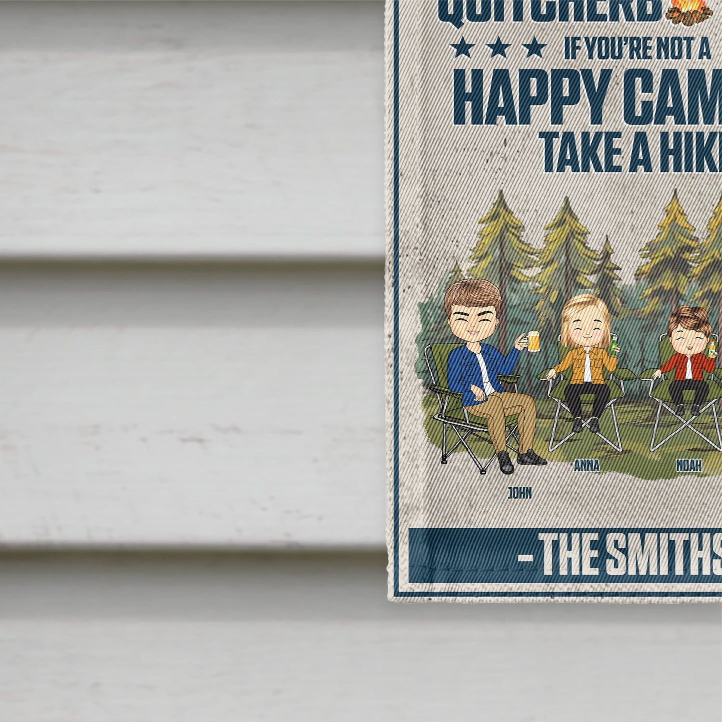 You Don't Have To Be Crazy To Camp With Us - Gift For Camping Lovers - Personalized Flag