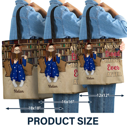 Reading Just A Girl Who Loves Books Bag - Gift For Book Lovers - Personalized Zippered Canvas Bag