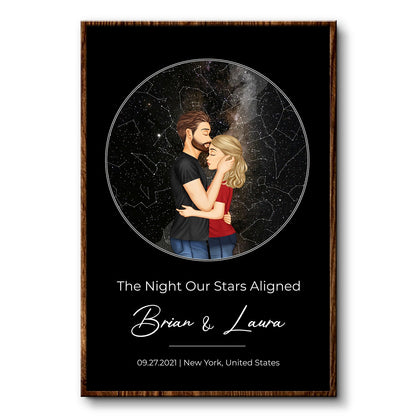 Star Map The Night Our Stars Aligned - Gift For Couples - Personalized Poster