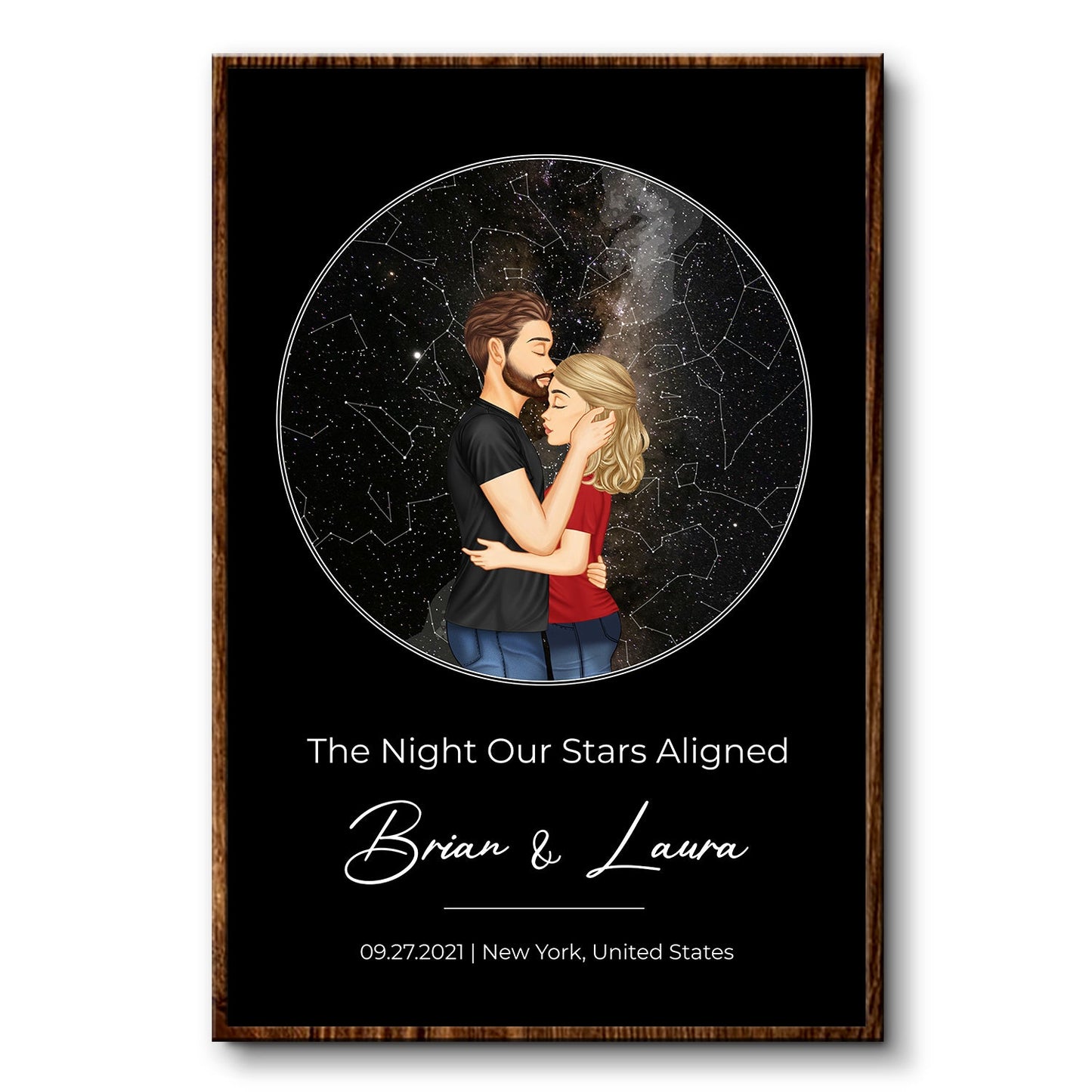 Star Map The Night Our Stars Aligned - Gift For Couples - Personalized Poster