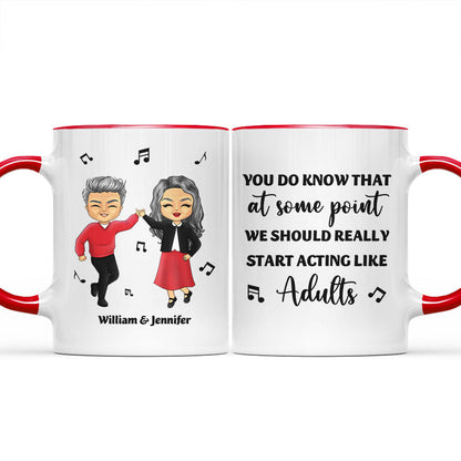 Acting Like Adults - Gift For Senior Couples - Personalized Custom Accent Mug