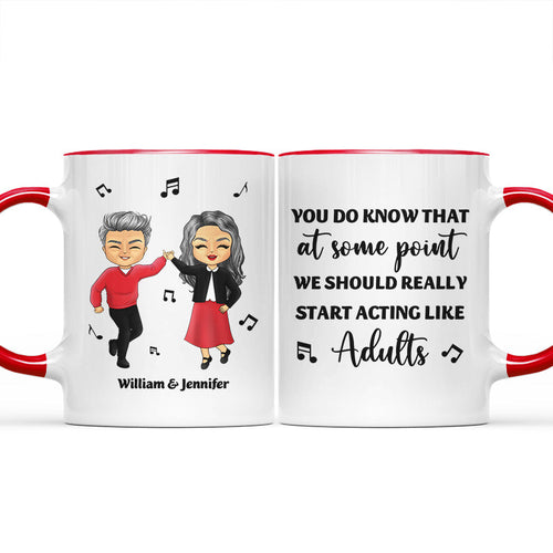 Acting Like Adults - Gift For Senior Couples - Personalized Custom Accent Mug