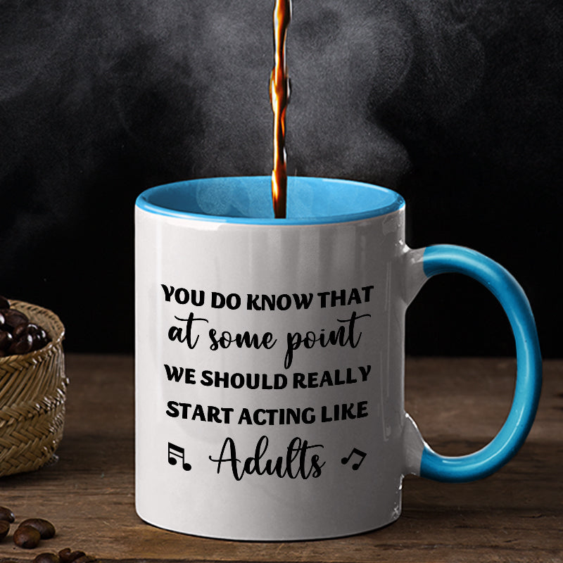 Acting Like Adults - Gift For Senior Couples - Personalized Custom Accent Mug