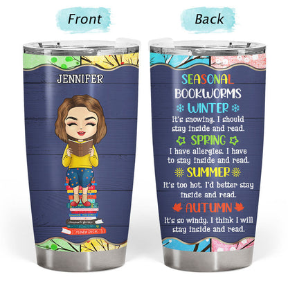 Seasonal Bookworms - Gift For Book Lovers - Personalized Custom Tumbler