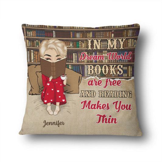 Reading Chibi Girl In My Dream World - Personalized Custom Pillow