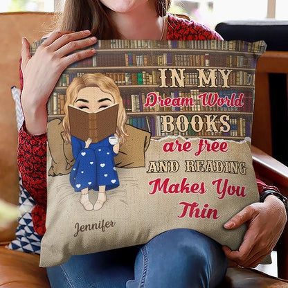 Reading Chibi Girl In My Dream World - Personalized Custom Pillow