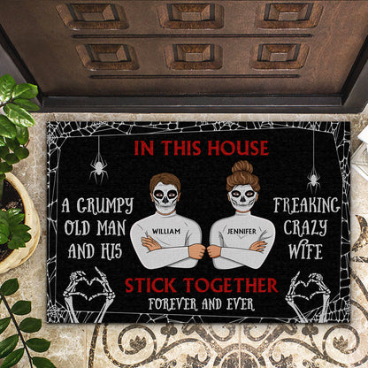 Freaking Crazy Wife - Gift For Elderly Married Couples - Personalized Custom Doormat