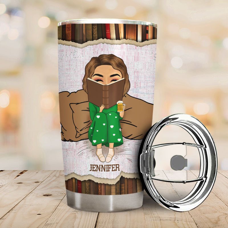 Reading Chibi Girl Once Upon A Time - Personalized Custom Tumbler