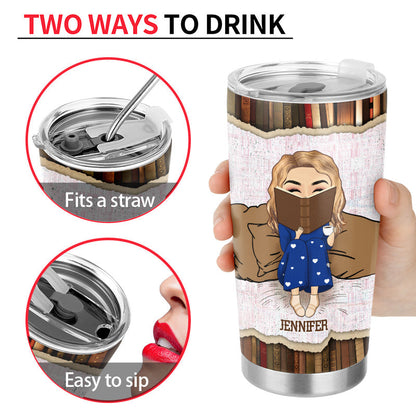 Reading Chibi Girl Once Upon A Time - Personalized Custom Tumbler