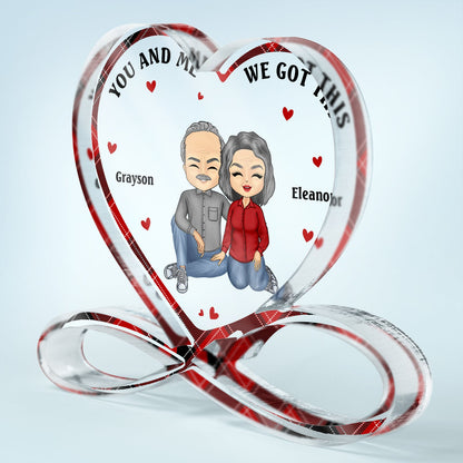 I Love You Forever And Always - Gift For Couples - Personalized Heart Infinity Shaped Acrylic Plaque