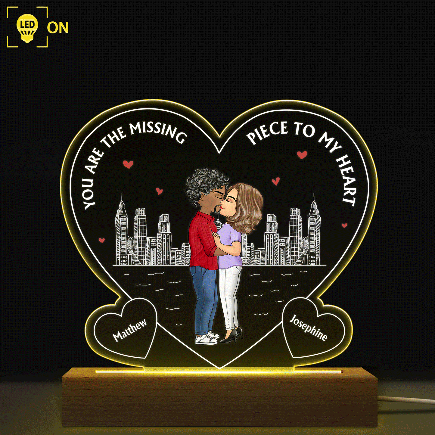You And Me We Got This - Gift For Couples - Personalized 3D Led Light Wooden Base