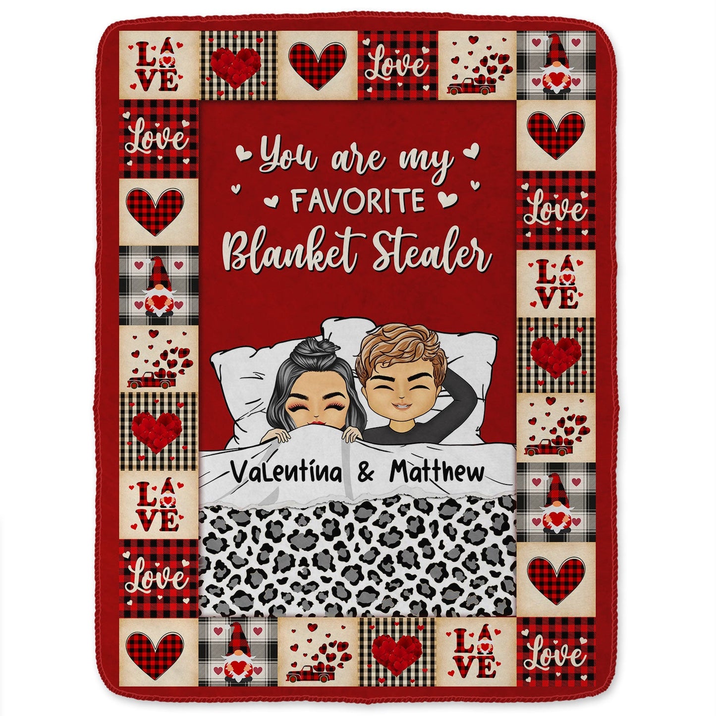 You Are My Favorite Blanket Stealer - Gift For Couples - Personalized Fleece Blanket