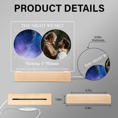 Star Map Custom Photo Under This Sky It All Began - Gift For Couples - Personalized 3D Led Light Wooden Base