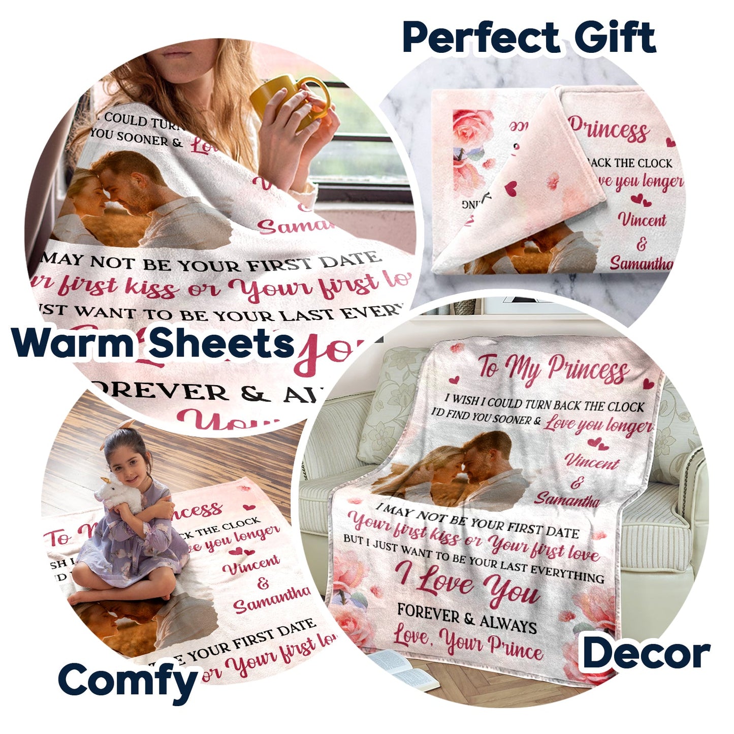 Custom Photo I Love You Forever And Always - Loving Gift For Couples, Wife, Husband - Personalized Fleece Blanket, Sherpa Blanket