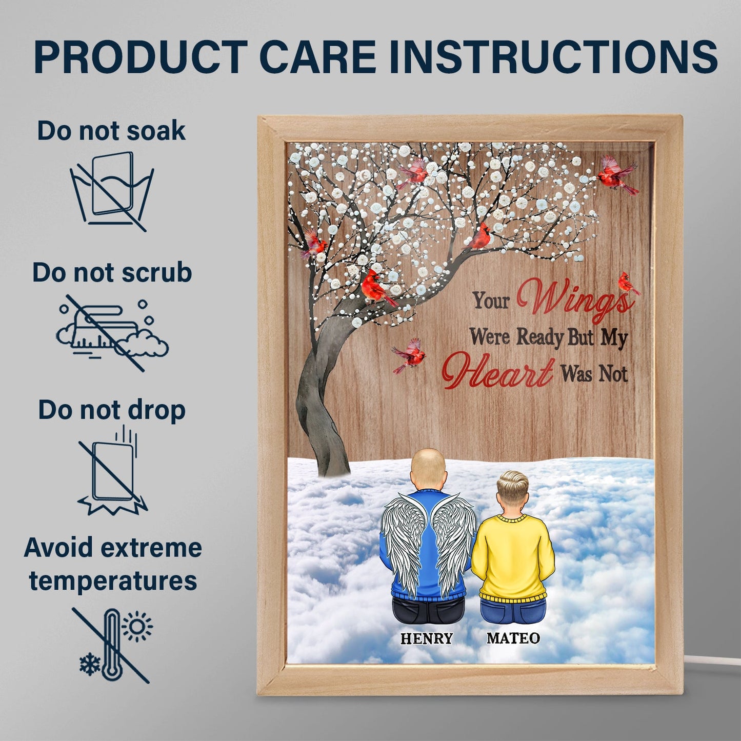 I Am Always With You - Memorial, Family Gift - Personalized Picture Frame Light Box