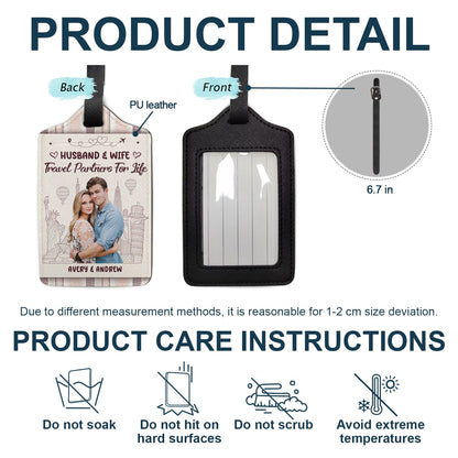 Custom Photo To A Lifetime Of Adventure Together - Gift For Couples - Personalized Luggage Tag