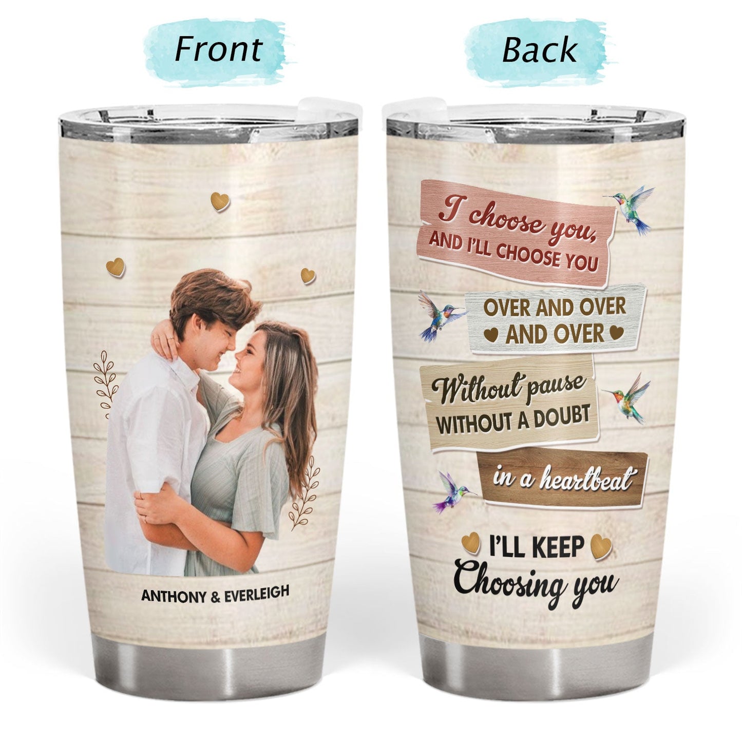 Custom Photo I'll Keep Choosing You - Gift For Couples - Personalized Tumbler