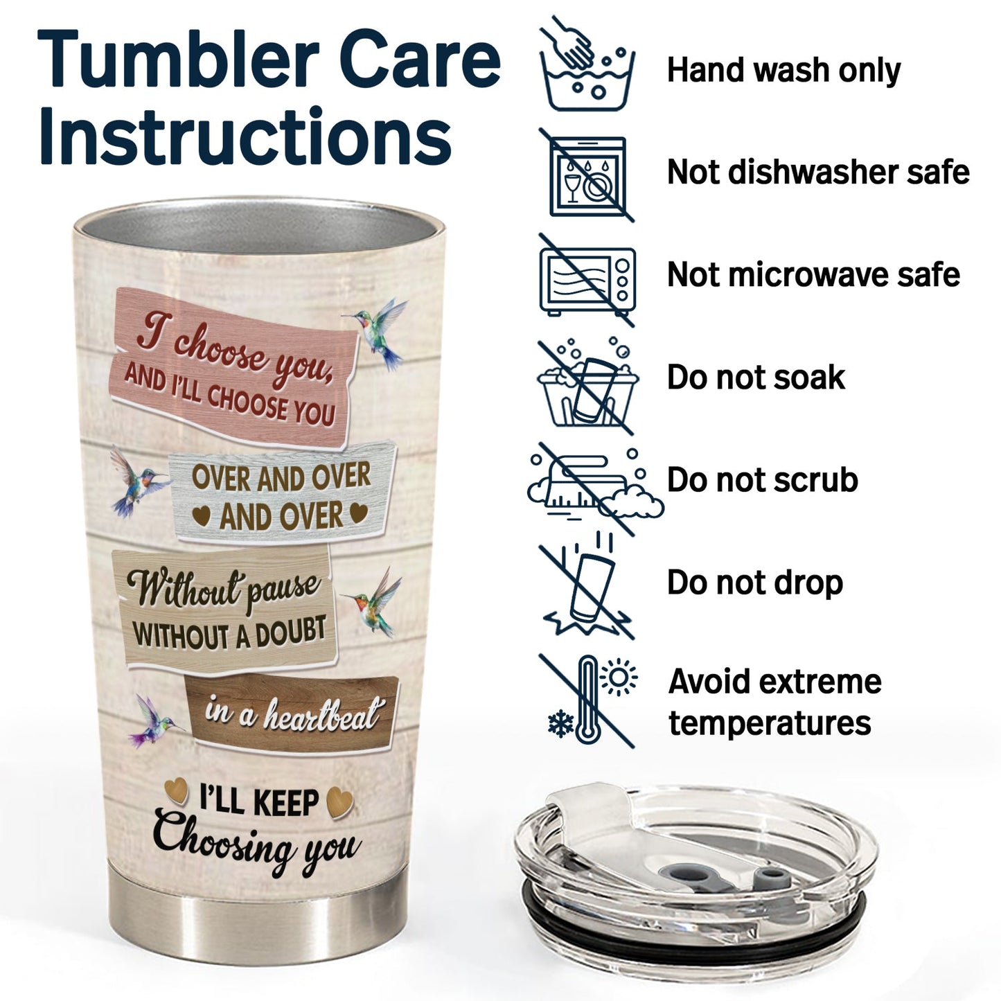 Custom Photo I'll Keep Choosing You - Gift For Couples - Personalized Tumbler