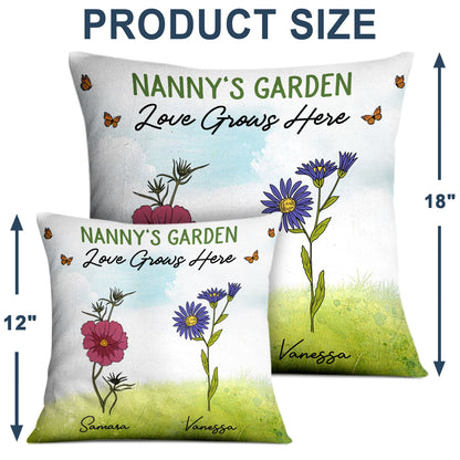 Mom Grandma Garden - Loving Gift For Grandmother, Mother - Personalized Pillow