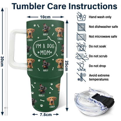 Custom Photo I'm A Dog Person - Gift For Dog Mom, Dog Dad, Dog Lovers - Personalized 40oz Tumbler With Straw