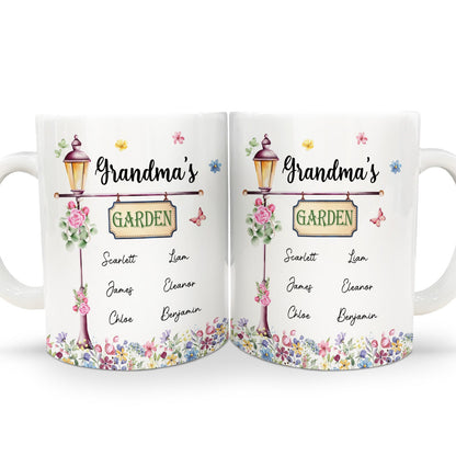 Mom's Grandma's Garden - Loving Gift For Mother, Grandmother - Personalized White Edge-to-Edge Mug