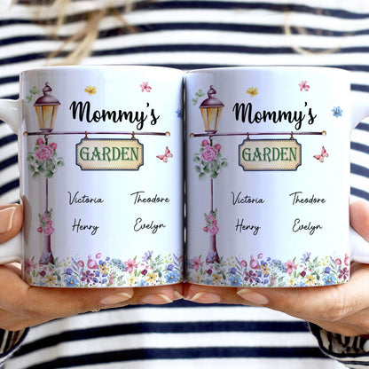 Mom's Grandma's Garden - Loving Gift For Mother, Grandmother - Personalized White Edge-to-Edge Mug