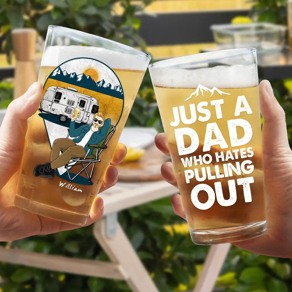 Dad Who Hates Pulling Out - Personalized Beer Glass