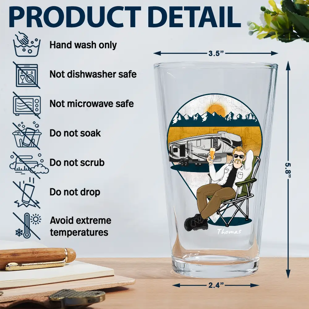 Dad Who Hates Pulling Out - Personalized Beer Glass