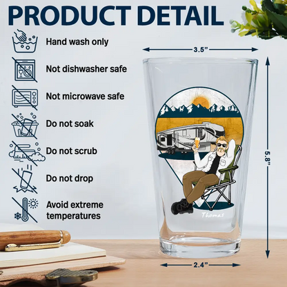 Dad Who Hates Pulling Out - Personalized Beer Glass