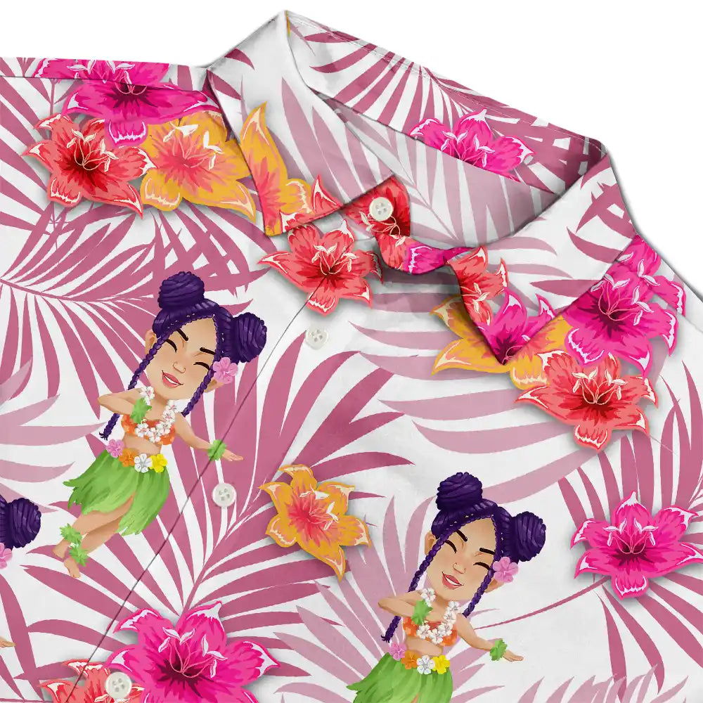 Family Hula Dancing - Personalized Hawaiian Shirt