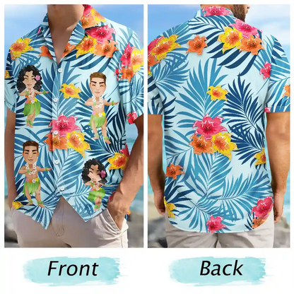 Family Hula Dancing - Personalized Hawaiian Shirt