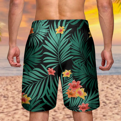 Custom Photo Hula Dancing - Personalized Unisex Beach Shorts