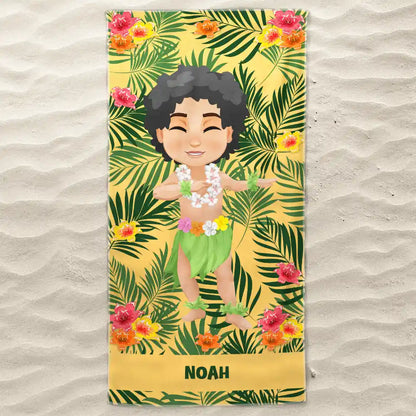 Custom Photo Hula Dancing - Personalized Beach Towel