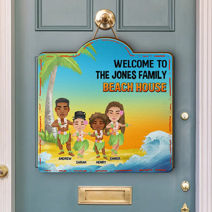 Family Backyard Oasis - Personalized Custom Shaped Wood Sign