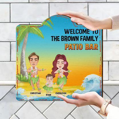 Family Backyard Oasis - Personalized Custom Shaped Wood Sign